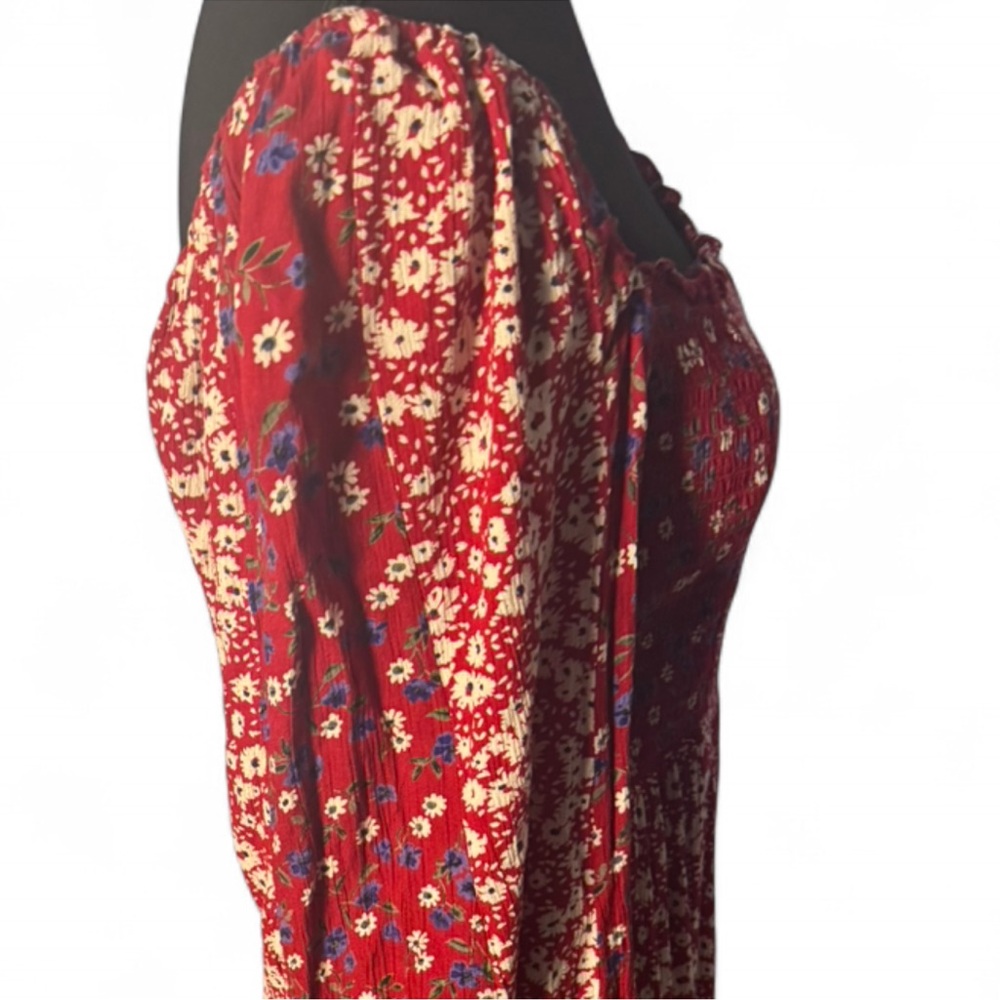 ASOS Red Floral Long Sleeve Dress - Picture 11 of 11